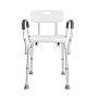 VEVOR Shower Chair, Shower Seat with Back, Adjustable Height Shower Stool, Shower Chair for Inside Shower Bathtub, Non-slip Bathroom Bench Bath Chair for Elderly Disabled Handicap, 350 LBS Capacity