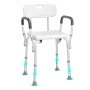 VEVOR Shower Chair, Shower Seat with Back, Adjustable Height Shower Stool, Shower Chair for Inside Shower Bathtub, Non-slip Bathroom Bench Bath Chair for Elderly Disabled Handicap, 350 LBS Capacity