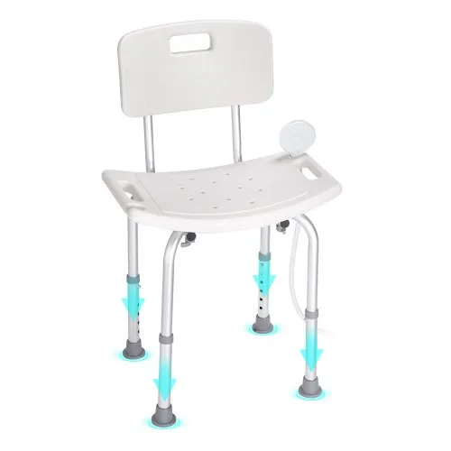 VEVOR Shower Chair, Shower Seat with Back, Adjustable Height