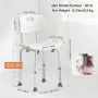 VEVOR Shower Chair, Shower Seat with Back, Adjustable Height Shower Stool, Shower Chair for Inside Shower Bathtub, Non-slip Bathroom Bench Bath Chair for Elderly Disabled Handicap, 158.8 kg Capacity