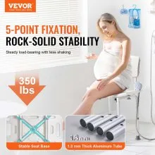 VEVOR Shower Chair, Shower Seat with Back, Adjustable Height Shower Stool, Shower Chair for Inside Shower Bathtub, Non-slip Bathroom Bench Bath Chair for Elderly Disabled Handicap, 350 lbs Capacity