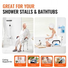 400lbs Shower Chair Bath Stool Seat Height Adjustable for Bathtub Shower