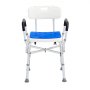 Shower Chair Seat, 400 lbs Capacity, Shower Stool with Crossing Bar, Padded Armrests and Back, Shower Chair for Inside Shower Bathtub, Adjustable Height Bench Bath Chair for Elderly Disabled