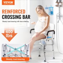 VEVOR 400lbs Shower Chair Bath Bench Arms Back Adjustable Height for Inside Tub