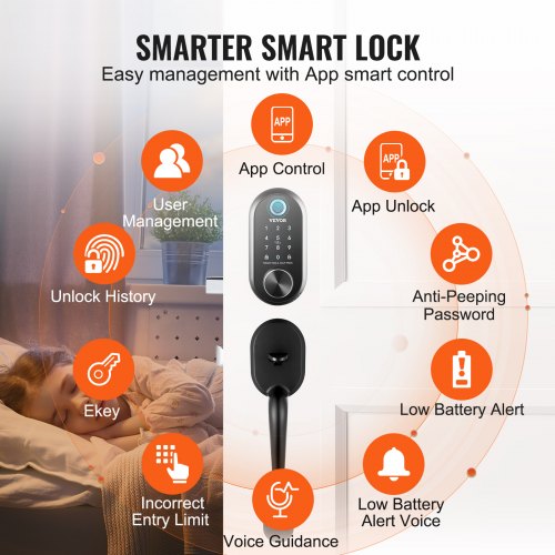 Poo de puerta de teclado con llave, cerradura de puerta de entrada sin llave, cerradura de Poo de puerta de teclado con llave, cerradura de puerta de entrada sin llave, cerradura de