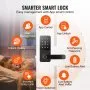 VEVOR Smart Lock, 5-in-1 Smart Door Knob, Fingerprint Deadbolt with App Control, Bluetooth Smart Lock, Keyless Entry Door Lock with Handle, Biometric Door Lock, Keypad Digital Door Lock for Front Door