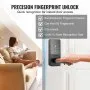VEVOR Smart Lock, 5-in-1 Smart Door Knob, Fingerprint Deadbolt with App Control, Bluetooth Smart Lock, Keyless Entry Door Lock with Handle, Biometric Door Lock, Keypad Digital Door Lock for Front Door