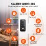 VEVOR Smart Lock, Keyless Entry Door Lock with Bluetooth App Control, Electronic Keypad, IC Card, Spare Keys, Smart Door Knob Keypad Deadbolt for Home, Apartment, Office, Hotel, Black