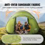 VEVOR Camping Tent, 9.2 x 6.6 x 4.3 ft Pop Up Tent for 4 Person, Easy Setup Waterproof Backpacking Tent, with Door and Window, for Outdoor Family Camping, Hiking, Hunting, Mountaineering Travel
