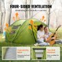 VEVOR Camping Tent, 9.2 x 6.6 x 4.3 ft Pop Up Tent for 4 Person, Easy Setup Waterproof Backpacking Tent, with Door and Window, for Outdoor Family Camping, Hiking, Hunting, Mountaineering Travel