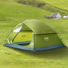 VEVOR campingtelt, 7 x 7 x 4 fod Passer til 3 personer, vandtæt letvægts rygsæktelt, nem opsætning, med dør og vindue, til udendørs familiecamping, vandreture, jagt, bjergbestigningsrejser