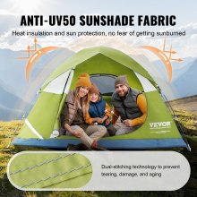 VEVOR Camping Tent, 7 x 7 x 4 ft Fit for 3 Person, Waterproof Lightweight Backpacking Tent, Easy Setup, with Door and Window, for Outdoor Family Camping, Hiking, Hunting, Mountaineering Travel