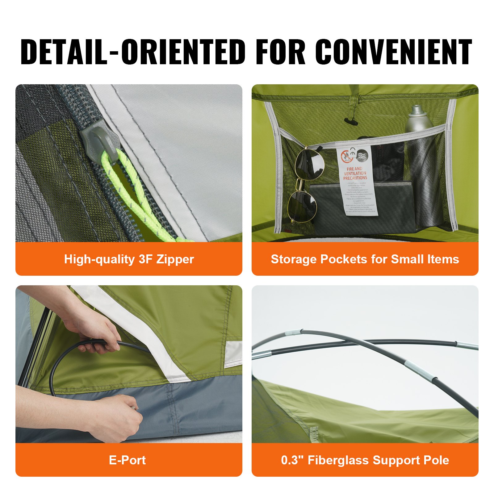 VEVOR Camping Tent, 7 x 7 x 4 ft Fit for 3 Person, Waterproof Lightweight Backpacking Tent, Easy Setup, with Door and Window, for Outdoor Family Camping, Hiking, Hunting, Mountaineering Travel