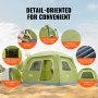 Tente de camping VEVOR, 10 x 9 x 6,5 pieds pour 6 personnes, tente de randonnée légère et étanche, installation facile, avec porte et fenêtre, pour le camping familial en plein air, la randonnée, la chasse, les voyages d'alpinisme