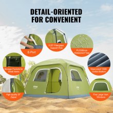 VEVOR 6 Person Camping Tent, Waterproof Lightweight Backpacking Tent for Outdoor Family Camping,Roomy Interior and easy setup, Mountaineering Travel 10'x9'x78"
