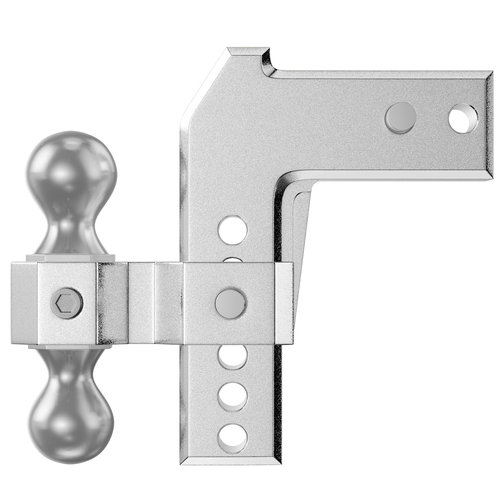 VEVOR Adjustable Trailer Hitch, Fits 2.5" Receiver, 6" Drop Ball Mount Hitch w/ Forged Aluminum Shank & Two Iron Balls, 12500 LBS Towing Capacity for Most Common Needs, Dual Locking Pins Included