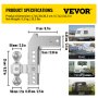 VEVOR Adjustable Trailer Hitch, Fits 2.5" Receiver, 8" Drop Ball Mount Hitch w/ Forged Aluminum Shank ＆ Two Iron Balls, 12500 LBS Towing Capacity for Most Common Needs, Dual Locking Pins Included