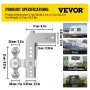 Enganche de remolque ajustable VEVOR, se adapta a receptor de 2,5 pulgadas, enganche de montaje de bola de caída de 8 pulgadas con vástago de aluminio forjado y dos bolas de hierro, capacidad de remolque de 12500 libras para las necesidades más comunes, pasadores de bloqueo dobles incluidos