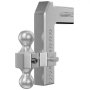 VEVOR Adjustable Trailer Hitch, Fits 2.5" Receiver, 8" Drop Ball Mount Hitch w/ Forged Aluminum Shank & Two Iron Balls, 12500 LBS Towing Capacity for Most Common Needs, Dual Locking Pins Included