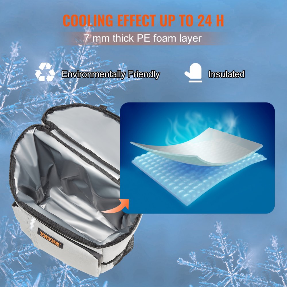 VEVOR Cooler Backpack, 28 Cans Backpack Cooler Leakproof, Waterproof Insulated Backpack Cooler, Lightweight Beach Cooler Bag with Shoulder Padding and Mesh Pocket for Hiking, Camping, BBQ, Grey