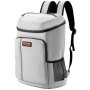 VEVOR Cooler Backpack, 28 latas Backpack Cooler a prueba de fugas, impermeable con aislamiento de mochila Cooler, ligero bolso de playa con acolchado para hombros y bolsillo de malla para senderismo, camping, barbacoa, gris