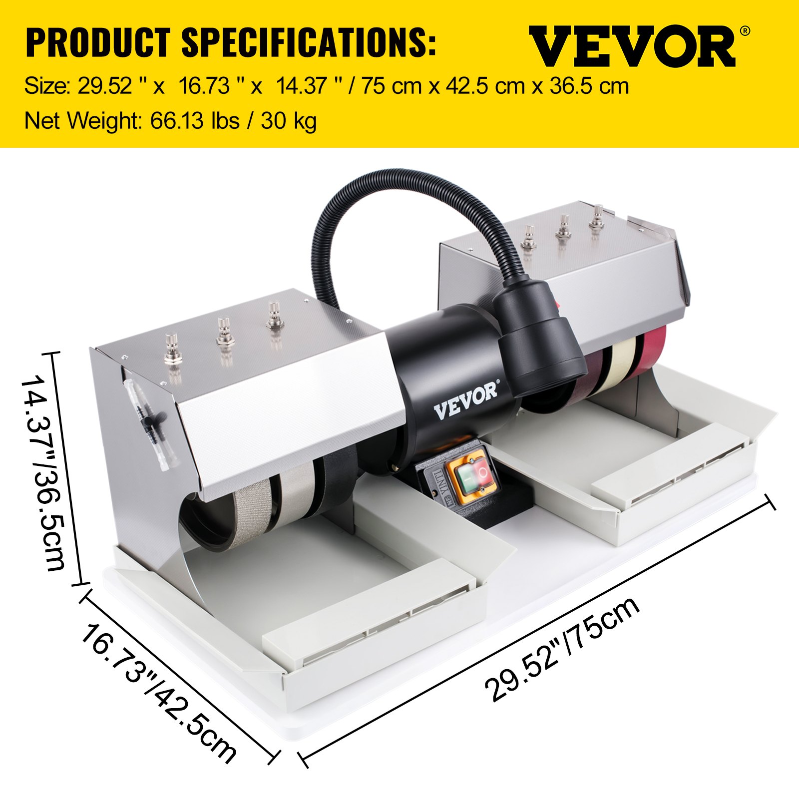 VEVOR 6" Cabbing Machine, 180W, 110V Lapidary Rock Grinder Polisher W/Lamp & Water Pump, Gem Faceting Machine, 1800RPM Rock Grinding Machine for Gem Jade Stone, Create Cabochons for Necklaces