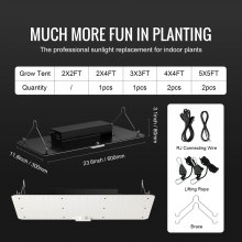 VEVOR LED Grow Light, 200W Full Spectrum Regulável, High Yield Samsung Diodes 2B1B Growing Lamp for Indoor Plants Mudas Veg and Bloom Greenhouse Growing, Daisy Chain Driver para 2x4/3x3 ft Grow Tent