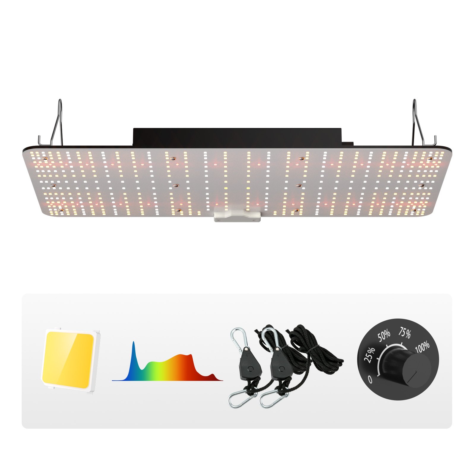 VEVOR LED Grow Light, 200W Full Spectrum Dimmable, High Yield Samsung 2B1B Diodes Growing Lamp for Indoor Plants Seedling Veg and Bloom Greenhouse Growing, Daisy Chain Driver for 60.96 x 121.9 / 91.4 x 91.4 cm Grow Tent