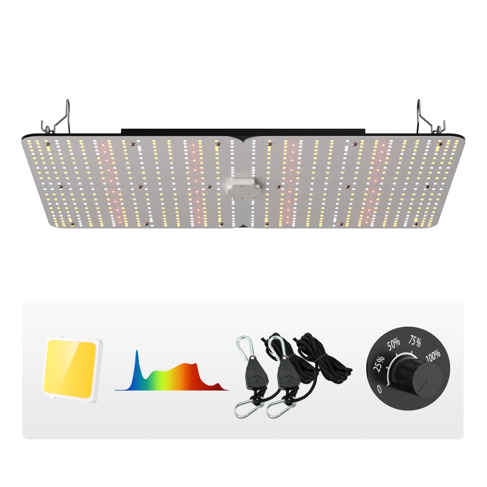 VEVOR LED Grow Light, 300W Full Spectrum Dimmable, High Yield Samsung 2B1B Diodes Growing Lamp for Indoor Plants Seedling Veg and Bloom Greenhouse Growing, Daisy Chain Driver for 91.4 x 91.4 / 121.9 x 121.9 cm Grow Tent