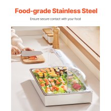 Countertop Food Serving Display Container Condiment Dispenser Tray with Lid