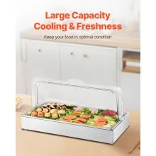 VEVOR Countertop Food Serving Display Container Condiment Dispenser with Lid