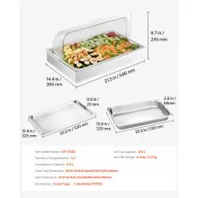 VEVOR Countertop Food Serving Display Container Condiment Dispenser with Lid