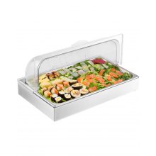 Countertop Food Serving Display Container Condiment Dispenser Tray with Lid