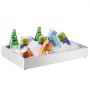 VEVOR Countertop Food Serving Display Container, 1 x 1 Pan Stainless Steel Food Serving Tray, Buffet Condiment Dispenser Display Rack with Clear Arc Lid & 3 Ice Trays, for Restaurant, Hotel, Party