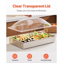 Countertop Food Serving Display Container Condiment Dispenser Tray with Lid