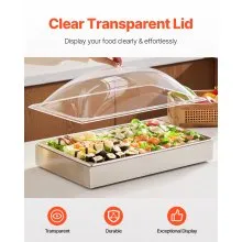Countertop Food Serving Display Container Condiment Dispenser Tray with Lid