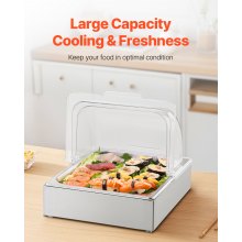 Countertop Food Serving Display Container Condiment Dispenser Tray with Lid