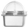 VEVOR Countertop Food Serving Display Container, 4 Pan Stainless Steel Food Serving Tray, Buffet Condiment Dispenser Display Rack with Clear Lid & 3 Freezer Boxes, for Restaurant Hotel Kitchen Party