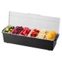 VEVOR Conjunto de Condimentos Refrigerados, Recipiente para Servir Condimentos Refrigerados com 6 Compartimentos, Bandeja para Guarnição Refrigerada com Tampa, para Bartenders e Servidores de Tacos, Saladas, Frutas, Artigos para Casa e Restaurantes