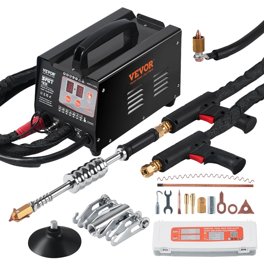 VEVOR Spot Welder Dent Puller, 3KW Stud Welder Dent Repair Kit with 2 Welding Guns, Auto/Manual Welding & 7 Modes, Auto Body Spot Welding Dent Repair Machine for Car, Truck Dent Repair