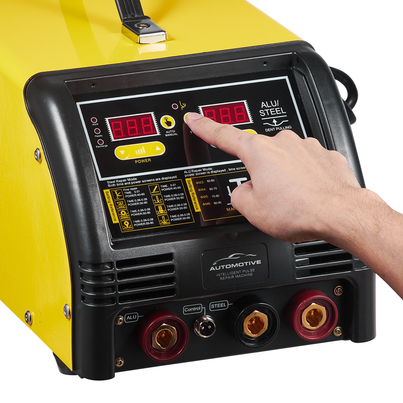 VEVOR Dual Pro Stud Welder Deluxe AL/Fe Dent Repair Kit, Professional 5KW Welder with Auto/Manual Welding and 10 Modes, Spot Welding Dent Repair Machine for Steel & Aluminum Auto Panels Repair