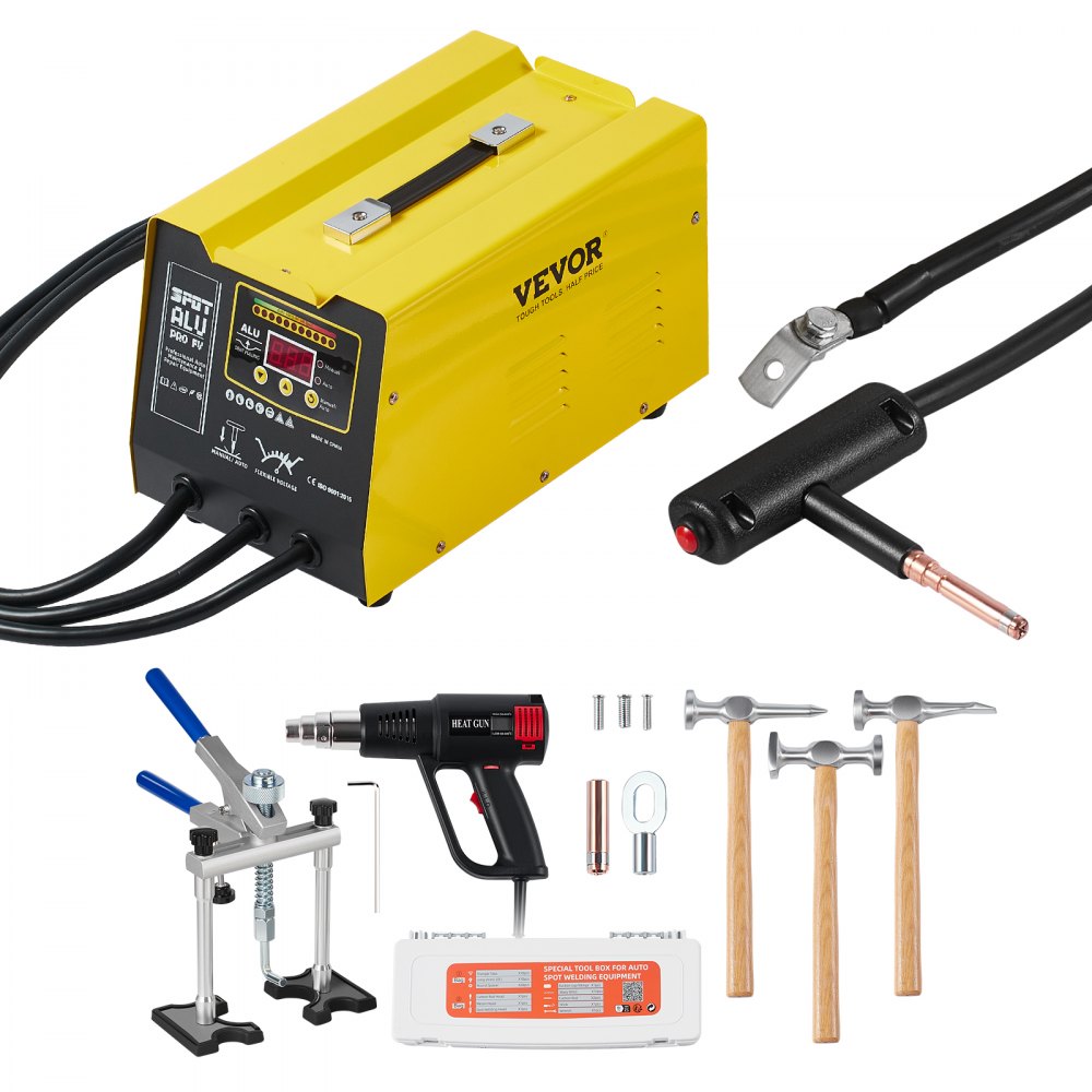 VEVOR Spot Welder Dent Puller, 300W Stud Welder Dent Repair Kit with Heat Gun, Auto/Manual Welding Mode, Auto Body Spot Welding Dent Repair Machine for Aluminum Car Body Panels Repair