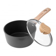 VEVOR 1.5 QT Saucepan, Nonstick Saucepan with Tempered Glass Lid, Multipurpose Cooking Sauce Pot with Detachable Handle, Sauce Pan Small Kitchen Cooking Pot with Coating, Induction Compatible, Black
