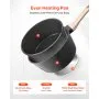 VEVOR 2.5 QT Saucepan, Nonstick Saucepan with Tempered Glass Lid, Multipurpose Cooking Sauce Pot with Detachable Handle, Sauce Pan Small Kitchen Cooking Pot with Coating, Induction Compatible, Black