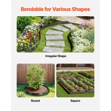 VEVOR Metal Landscape Edging 10Packs 60in Rust-Resistant Bendable for Yard Garden