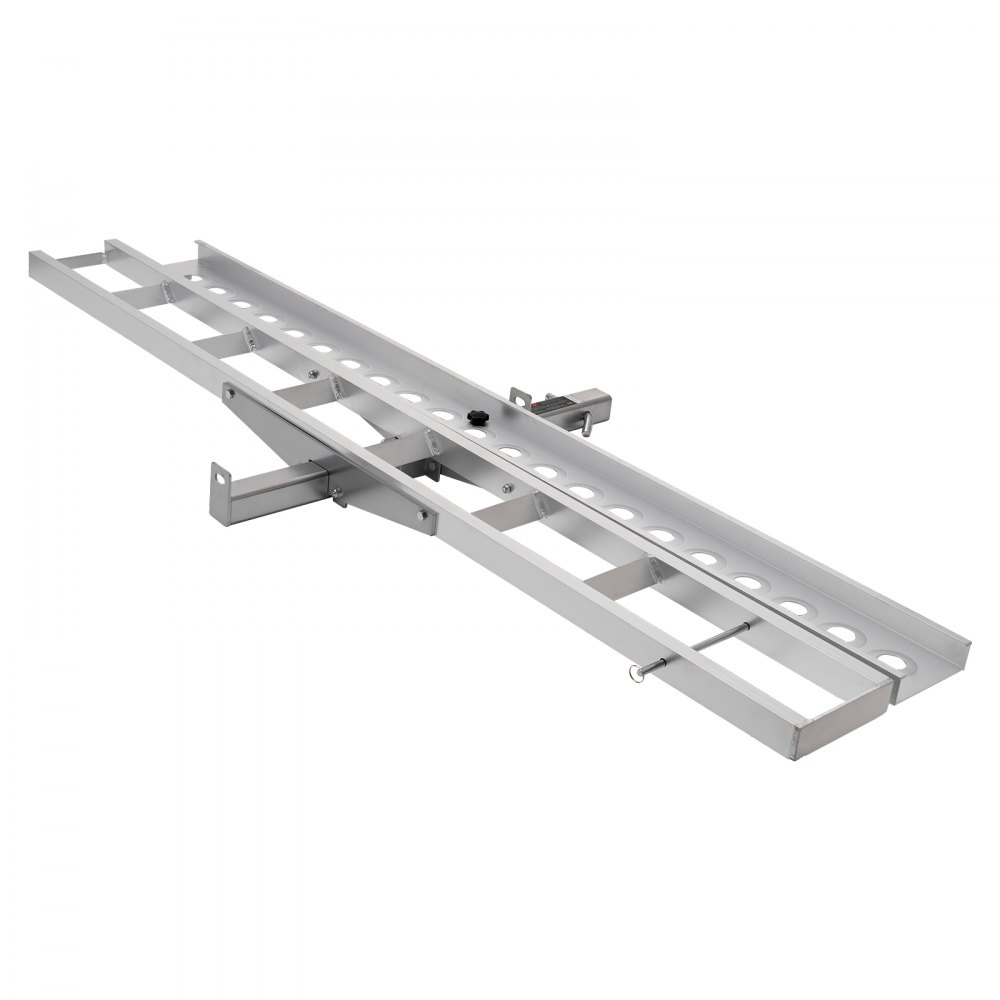 VEVOR Motorcycle Carrier, 400 lbs Capacity, Heavy Duty Aluminum Hitch Mount Rack with 73in Loading Ramp, Straps & Stabilizer, Scooter Dirt Bike Trailer Hauler for Car Truck with 2-Inch Hitch Receiver