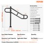 VEVOR Single Post Handrail for Outdoor 1-3 Step 40.5" Stair Handrail Floor Mount