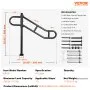 VEVOR Single Post Handrail for Outdoor 1-3 Step 102.9 cm Stair Handrail Floor Mount