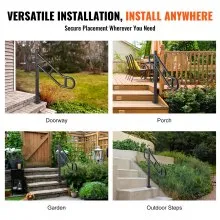 VEVOR Single Post Handrail for Outdoor 1-3 Step 102.9 cm Stair Handrail Floor Mount