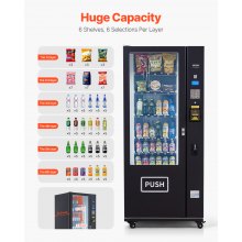 36 Slots Combo Vending Machine ICT Bill/Coin Acceptor Refrigerated Drink Snack